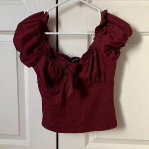 burgundy crop top